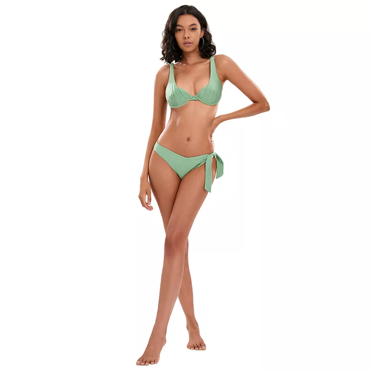 Bikini-Badeanzug mit Bügel und hohem Schnitt