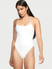 Bijeli kupaći kostim jednostavnog stila