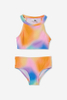 Vaivorykštės mergaičių maudymosi kostiumėliai aukštu kaklu