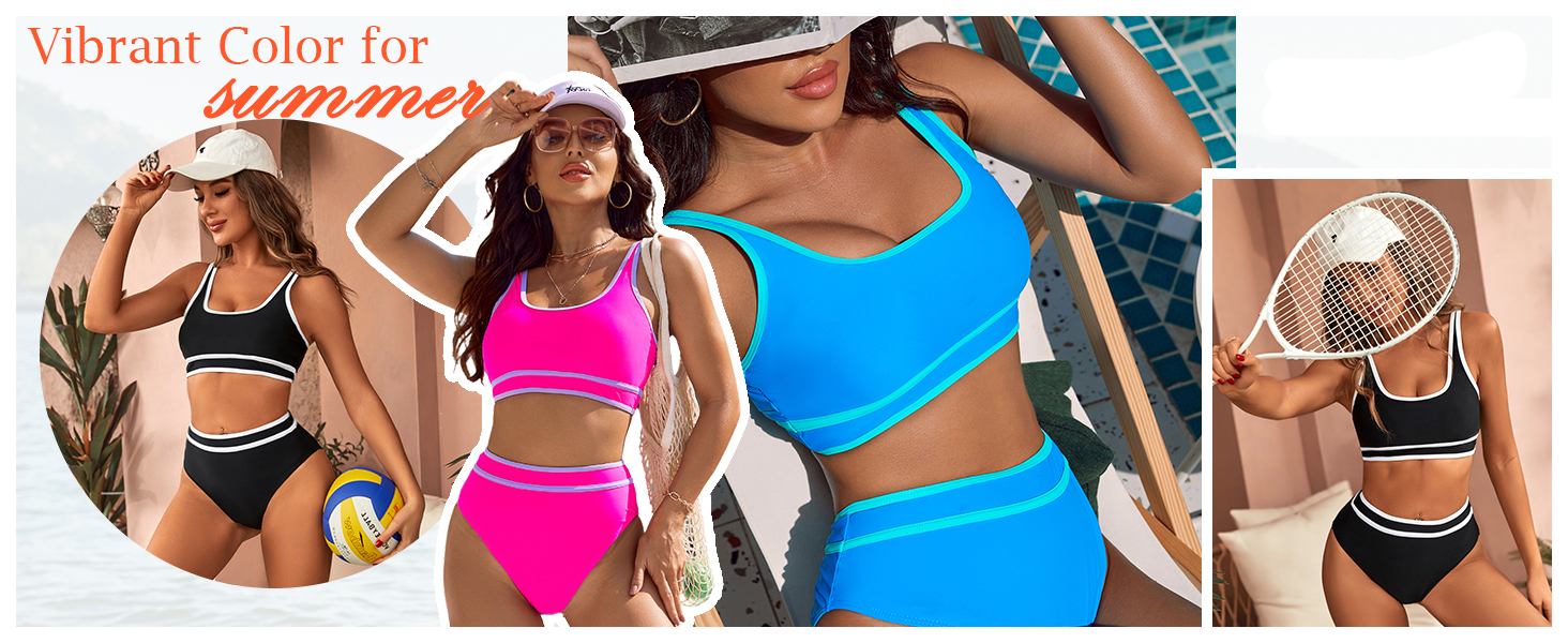 Slimming Two Pieces Bathing Suit for Women