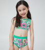 Zeleni kupaći kostim za djevojčice s printom