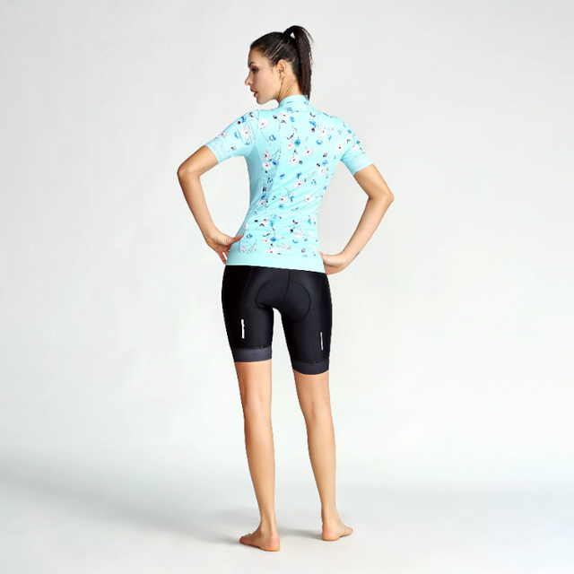 Roba de ciclisme de màniga curta per a dona blanca